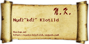 Nyókó Klotild névjegykártya